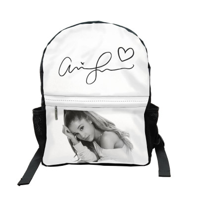 Ariana Grande | Školski ruksak Ariana Grande "Foto-Signature", crno/bijeli, 15 l