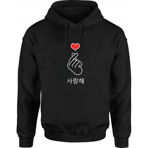 BLACKPINK | BLACKPINK Crna majica s kapuljačom "Finger Heart"