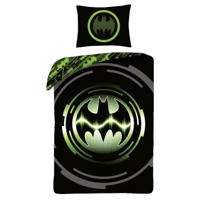 Batman | Batman posteljina, crno/zeleni pamuk 140x200, 70x90