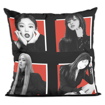 BLACKPINK | BLACKPINK jastuk "Foto Squares", crna/crvena, 40x40 cm