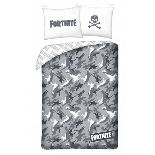 Fortnite | Fortnite posteljina, crno-bijela, pamuk, 140x200, 70x90